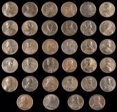Kings and Queens of England, [1731], a complete set of 34 copper medals by J. Dassier from William I to George II,...