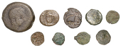 Continental Iron Age, GAUL, Longostaletes, bronze Unit, head facing right, rev. lion leaping right, 21.07g/12h (DT...