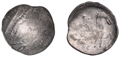 Continental Iron Age, DANUBIAN CELTS, Dacia, Tetradrachm, c. 1st Century BC, Kinnlos type, celticised diademed head...