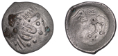 Continental Iron Age, DANUBIAN CELTS, Dacia, Tetradrachm, c. 1st Century BC, Sattelkopf type, celticised laureate...