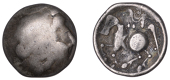Continental Iron Age, DANUBIAN CELTS, Uncertain tribe, Tetradrachm, c. 2nd Century BC, Zweigarm type, trace of...