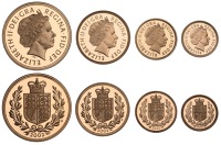Elizabeth II (1952-2022), Decimal issues, Proof Set, 2002, comprising Five Pounds, Two Pounds, Sovereign, and...
