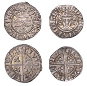 Edward I (1272-1307), New coinage, Pennies (2), class 2a, London, face 1, crown with broken fleur, reversed ns both...