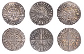 Edward I (1272-1307), New coinage, Pennies (3), class 3a, London, drapery a foreshortened circle, trifoliate crown,...