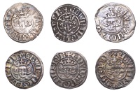 Edward I (1272-1307), New coinage, Pennies (6), class 4a (2), both London, long hair, narrow face, 1.38g/12h, wide...