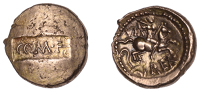 ATREBATES and REGNI, Verica (c. AD 10 - 40), gold Stater, class 4 [Warrior Rex type], com f in tablet, rev. warrior...