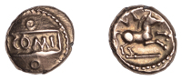 ATREBATES and REGNI, Verica (AD 10 - 40), gold Quarter-Stater, Little Horse Rearing type, comi on tablet,...