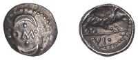 Atrebates and Regni, Verica, Unit, com · f, crescent and pellet above and below, rev. boar right, [star above],...