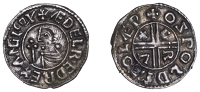 Æthelred II (978-1016), Penny, CRVX type, Lewes, Oswold, ospold mo læp, 1.63g/3h (HHK 36; BEH 1470; N 770; S...