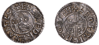 Æthelred II (978-1016), Penny, CRVX type, Lympne, Leofric, leofric m¯o limn, reads ædered, 1.42g/1h (SCBI...