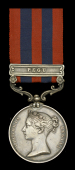 India General Service 1854-95, 1 clasp, Pegu (Midshipman O. W. Hill, I.N.) minor edge nicks and contact marks to...