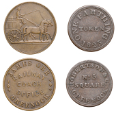 RENFREWSHIRE, Greenock, James Orr (W 7489, the plate piece); Robertson & Co (W 7490) [2]. About very fine, first...