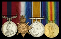 A Great War ‘Hohenzollern Redoubt’ D.C.M. group of four awarded to Corporal A. C. Lowrey, Army Pay Corps, late...