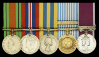 Five: Sergeant M. H. Lamoury, Royal Army Pay Corps, late Royal Artillery

Defence and War Medals 1939-45; Korea...