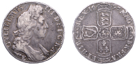 William III (1694-1702), Halfcrown, 1697e over b, large shields, later harp, edge nono (ESC 1080; S 3490). Better...