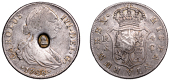 George III (1760-1820), Emergency issues, Spain, Charles III, 4 Réales, 1788c, Seville, obv. countermarked with...
