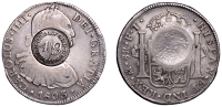 George III (1760-1820), Merchant Issues, DERBYSHIRE, Cromford, a MEXICO, Charles IIII, 8 Reales, 1803ft, Mexico...