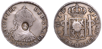 George III (1760-1820), Emergency issues, BOLIVIA, Charles III, 4 Reales, 1776jr, Potosi, obv. countermarked with...