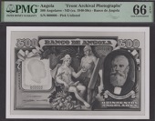 Banco de Angola, obverse (2) and reverse (2) photographs showing designs for 500 Angolares, ND (c. 1940’s), zero...