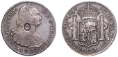George III (1760-1820), Emergency issues, PERU, Charles IIII, 8 Réales, 1793ij, Lima, obv. countermarked with head...