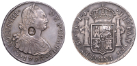 George III (1760-1820), Emergency issues, PERU, Charles IIII, 8 Réales, 1793ij, Lima, obv. countermarked with head...