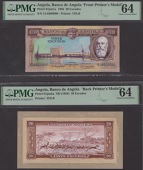 Banco de Angola, obverse and reverse essays showing the final designs for 20 Escudos, 15 August 1956, serial number...