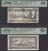 Banco de Angola, De La Rue archival photographs showing obverse and reverse designs for 20 Escudos, 1 March 1954,...