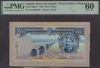 Banco de Angola, partially hand painted composite essay on board showing the obverse of 100 Escudos, 15 August 1956,...