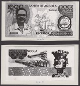 Banco de Angola, Bradbury Wilkinson archival photographs showing unadopted obverse and reverse designs for 1000...