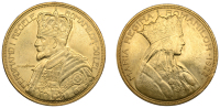 Romania, Ferdinand I, 50 Lei, dated 1922 (1928), Coronation issue, London (Fr. 11; KM M3). Some light bagmarks in...