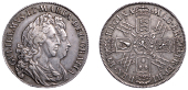 William and Mary (1688-1694), Halfcrown, 1693/3, edge qvinto, no stop after gratia, broken e in gvlielmvs (ESC 857...