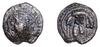 Early Anglo-Saxon Period, Sceatta, Secondary series V, type 7, wolf right, looking down, suckling twins. rev. bird...