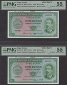 Banco Nacional Ultramarino, Cape Verde, printers archival specimen 20 Escudos (2), 16 June 1958, serial number...