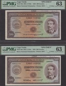 Banco Nacional Ultramarino, Cape Verde, printers archival specimen 500 Escudos (2), 16 June 1958, serial number...