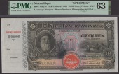 Banco Nacional Ultramarino, Mozambique, specimen 10 Mil Reis, 2 January 1908, no serial number, Alfredo Mendes da...