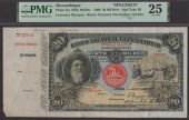 Banco Nacional Ultramarino, Mozambique, printers archival specimen 20 Mil Reis, 1 March 1909, serial number range...