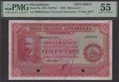 Banco Nacional Ultramarino, Mozambique, specimen 100 Escudos, 11 January 1938, serial number 000000, no signatures,...