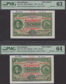 Banco Nacional Ultramarino, Mozambique, printers archival specimen 1 Escudo (2), 1 September 1941, serial number...