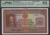 Banco Nacional Ultramarino, Mozambique, printers archival specimen 1000 Escudos, 1 November 1941, serial number...