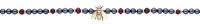 A bee necklace, the hematite and ruby beads spaced by polished roundels and leading to an 18ct gold bee, maker’s...