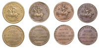 LONDON, Soho Square, East India Co agent (4, W 2500a, 2500b, 2500c, 2500d the plate piece) [4]. Last good very fine,...