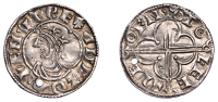 Cnut (1016-1035), Penny, Quatrefoil type, Lewes, Leofnoth, leofnod o læe, legend starts at 8 o’clock, ends...