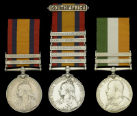 Queen’s South Africa 1899-1902 (2), 2 clasps, Cape Colony, Paardeberg (2563 Pte. J. Neville. K.O. Scot Bord.); 5...
