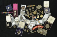 Military Medallions, Fobs and Badges:
A small but interesting selection, including an Inniskilling Dragoons Good...