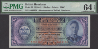 Government of British Honduras, $1, 2 October 1939, serial number A099106, Johnston, Wolffsohn and Melhado...