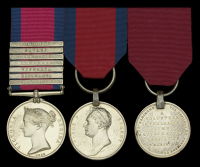 The extremely rare M.G.S., Waterloo and ‘St Sebastian’ Forlorn Hope Medal group of three awarded to Corporal...