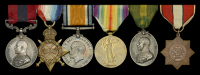 A Great War ‘Western Front’ D.C.M. group of six awarded to Company Sergeant Major C. Bishop, 8th Battalion,...