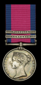 Military General Service 1793-1814, 2 clasps, Albuhera, Vittoria (William Harland, 57th. Foot.) light contact marks...