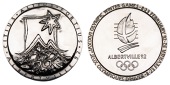 FRANCE, Winter Olympic Games, Albertville, 1992, a chromed steel Participant’s medal, unsigned [by Renée Mayot]...