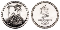 FRANCE, Winter Olympic Games, Albertville, 1992, a chromed steel Participant’s medal, unsigned [by Renée Mayot]...